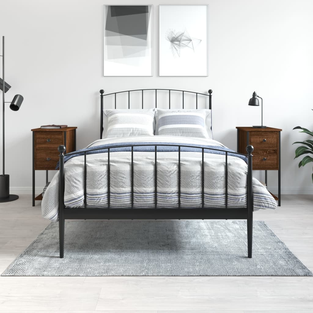 Нощни шкафчета, 2 бр, кафяв дъб, 32x42x70 см, инженерно дърво