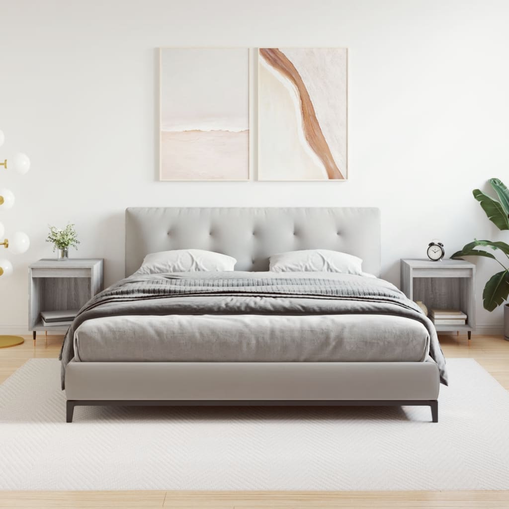 Нощни шкафчета 2 бр сив сонома 40x35x50 см инженерно дърво