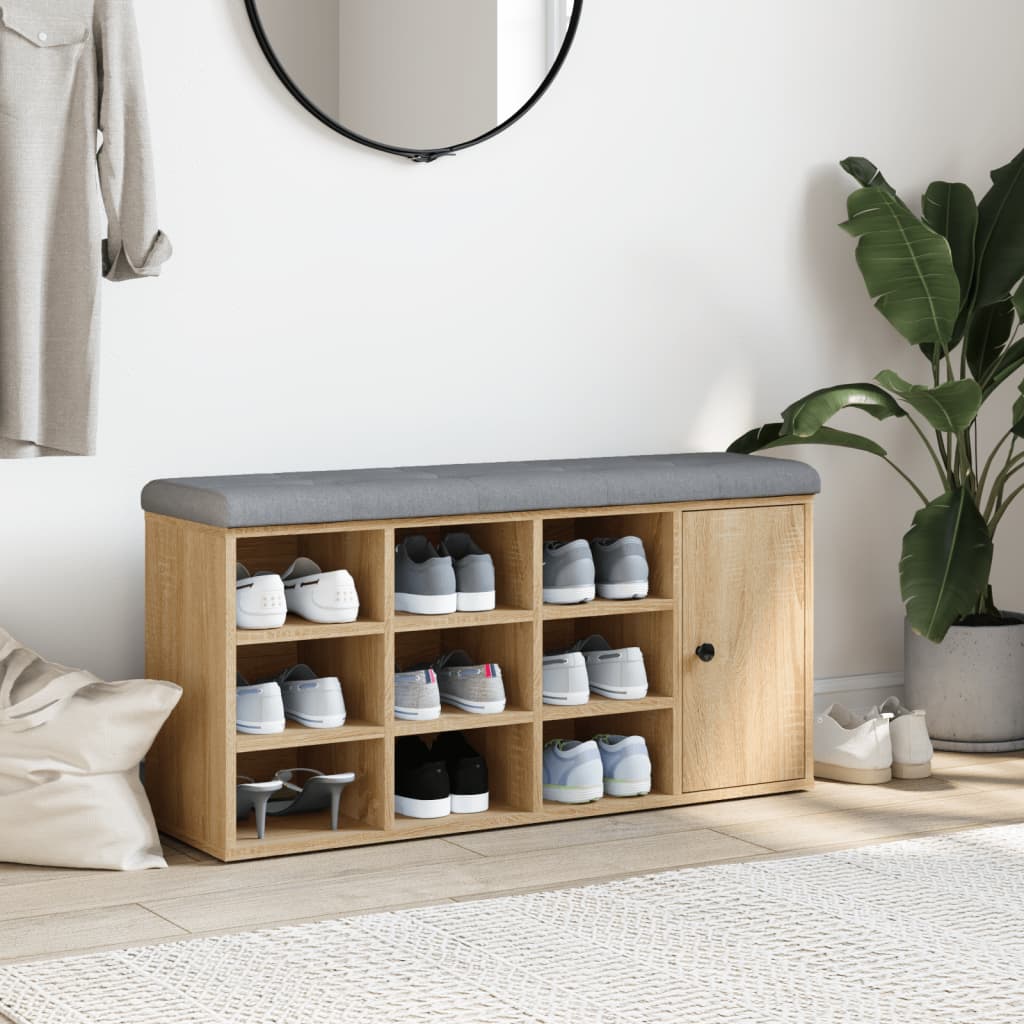 Пейка за обувки, сонома дъб, 102x32x50 см, инженерно дърво Пейка за обувки, сонома дъб, 102x32x50 см, инженерно дърво