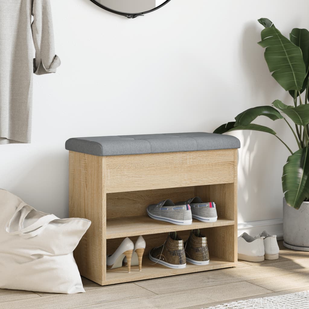 Пейка за обувки, сонома дъб, 62x32x50 см, инженерно дърво Пейка за обувки, сонома дъб, 62x32x50 см, инженерно дърво