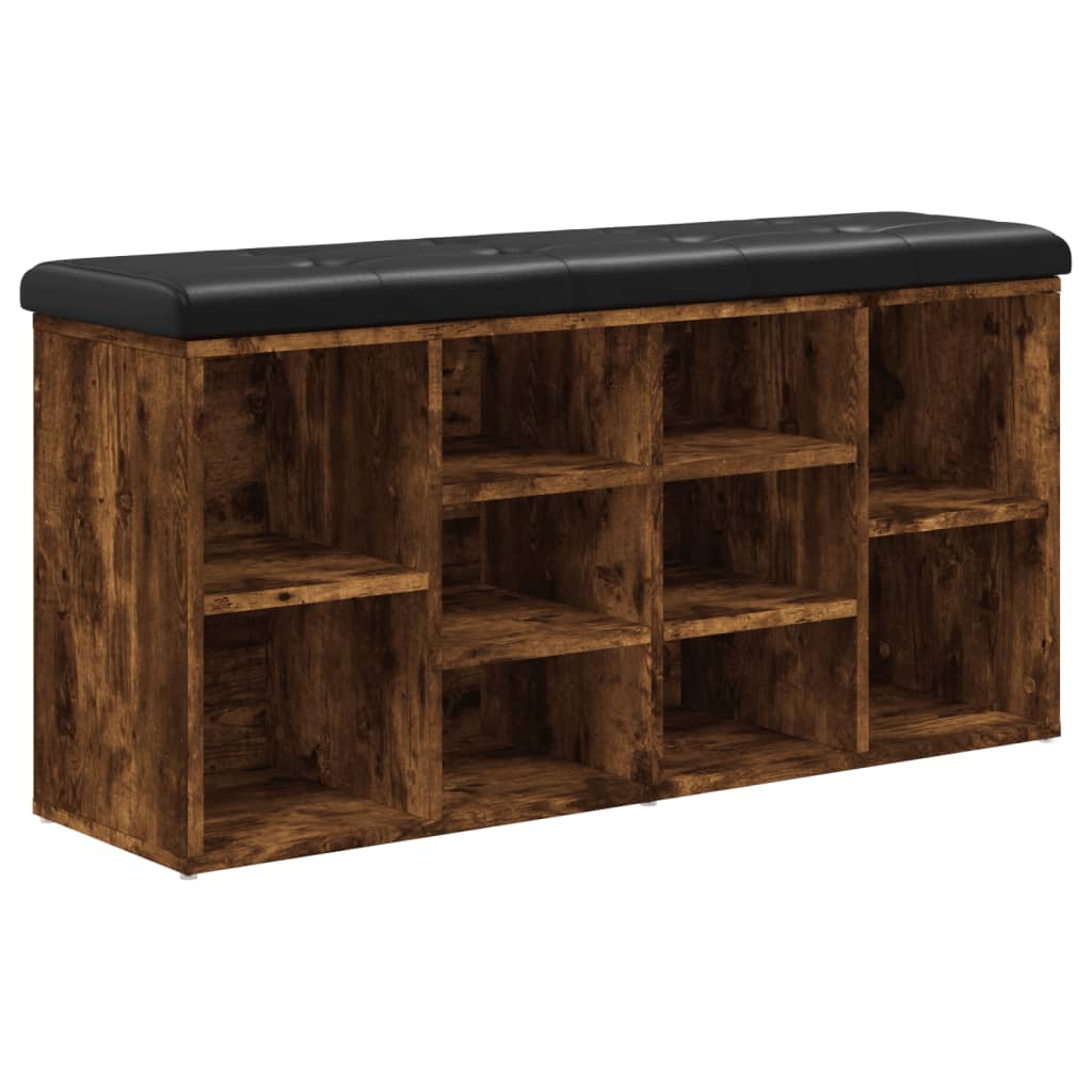 Пейка за обувки, опушен дъб, 102x32x50 см, инженерно дърво Пейка за обувки, опушен дъб, 102x32x50 см, инженерно дърво