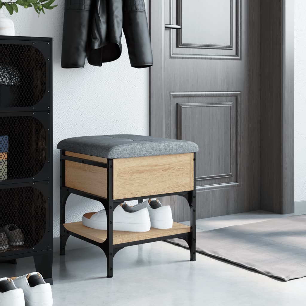 Пейка за обувки, сонома дъб, 42x42x45 см, инженерно дърво Пейка за обувки, сонома дъб, 42x42x45 см, инженерно дърво