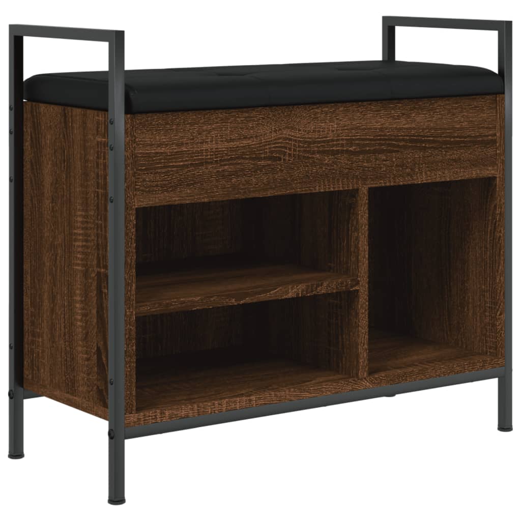 Пейка за обувки, кафяв дъб, 65,5x32x57,5 см, инженерно дърво Пейка за обувки, кафяв дъб, 65,5x32x57,5 см, инженерно дърво