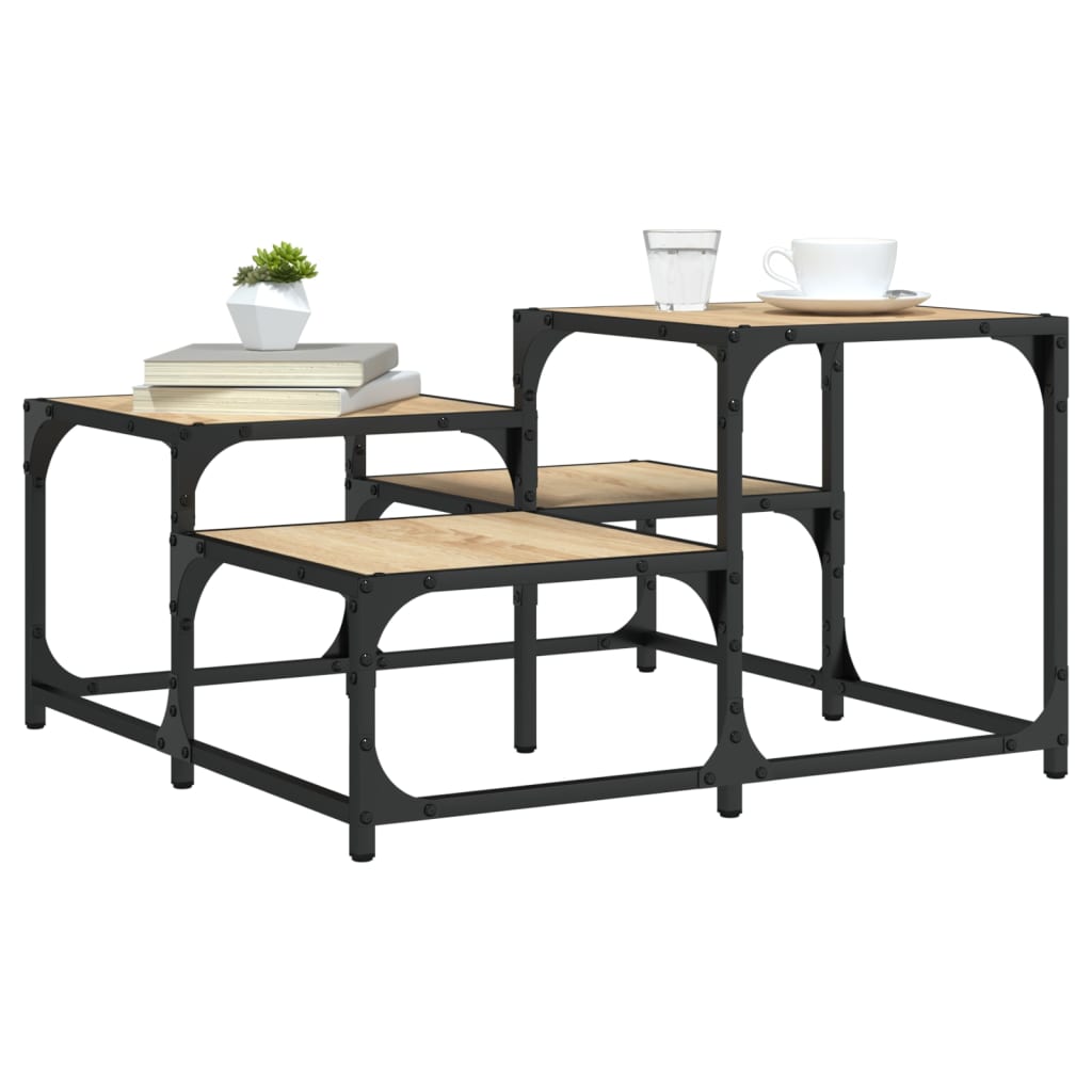 Кафе маса, дъб сонома, 68x68x40 см, инженерно дърво