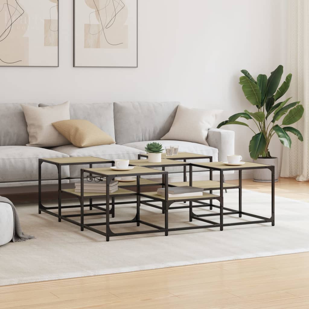 Кафе маса, дъб сонома, 121x121x40 см, инженерно дърво Кафе маса, дъб сонома, 121x121x40 см, инженерно дърво