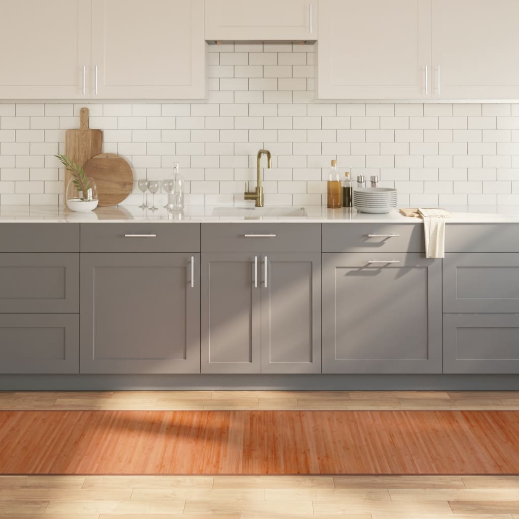 Килим, правоъгълен, кафяв, 70x400 см, бамбук