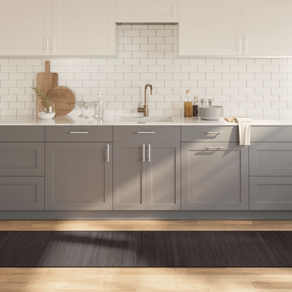 Килим, правоъгълен, тъмнокафяв, 70x500 см, бамбук