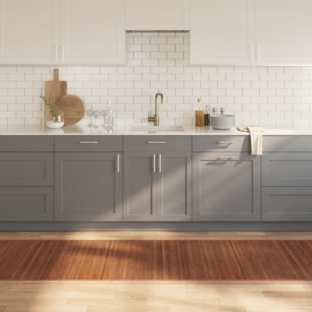 Килим, правоъгълен, кафяв, 80x400 см, бамбук