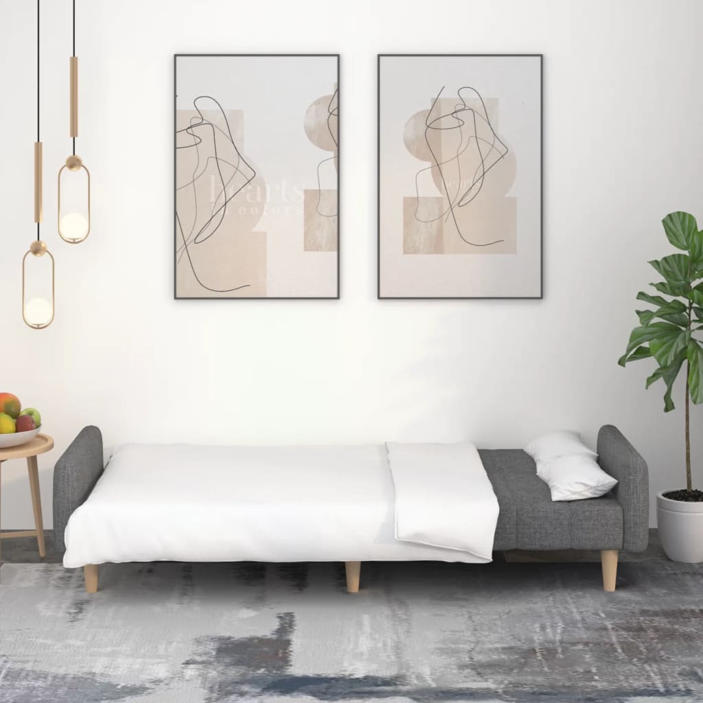 2-местно разтегателно канапе, светлосиво, текстил 2-местно разтегателно канапе, светлосиво, текстил