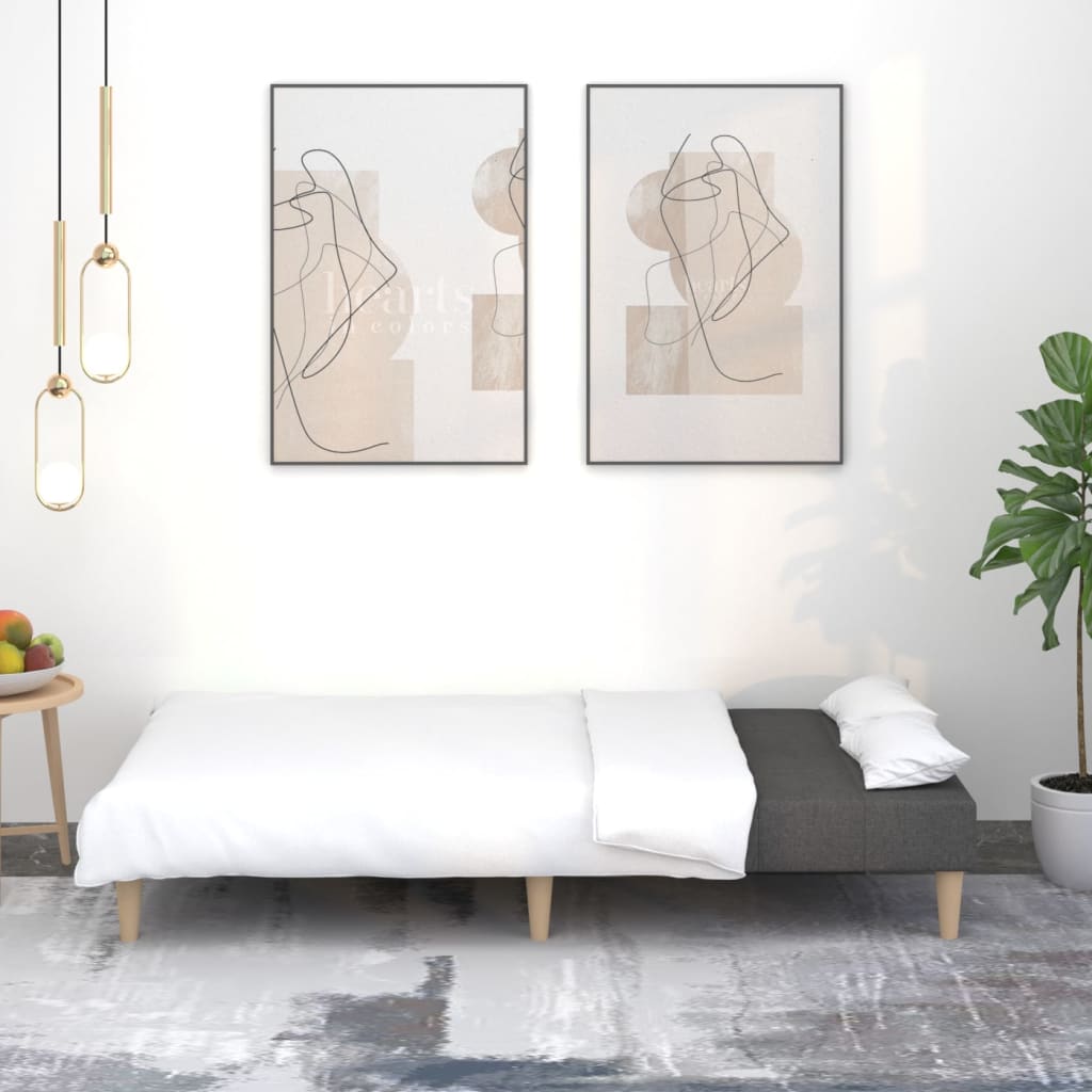 2-местно разтегателно канапе, светлосиво, текстил 2-местно разтегателно канапе, светлосиво, текстил