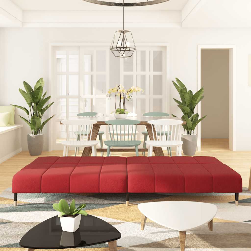 2-местно разтегателно канапе, виненочервено, кадифе 2-местно разтегателно канапе, виненочервено, кадифе