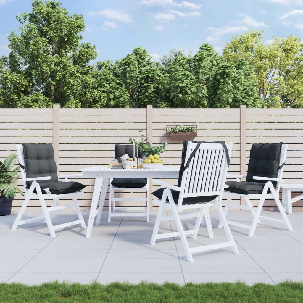 Възглавници за стол ниска облегалка 4 бр антрацит Оксфорд плат