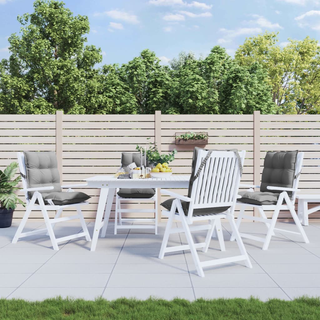 Възглавници за стол с ниска облегалка 4 бр сив Оксфорд плат