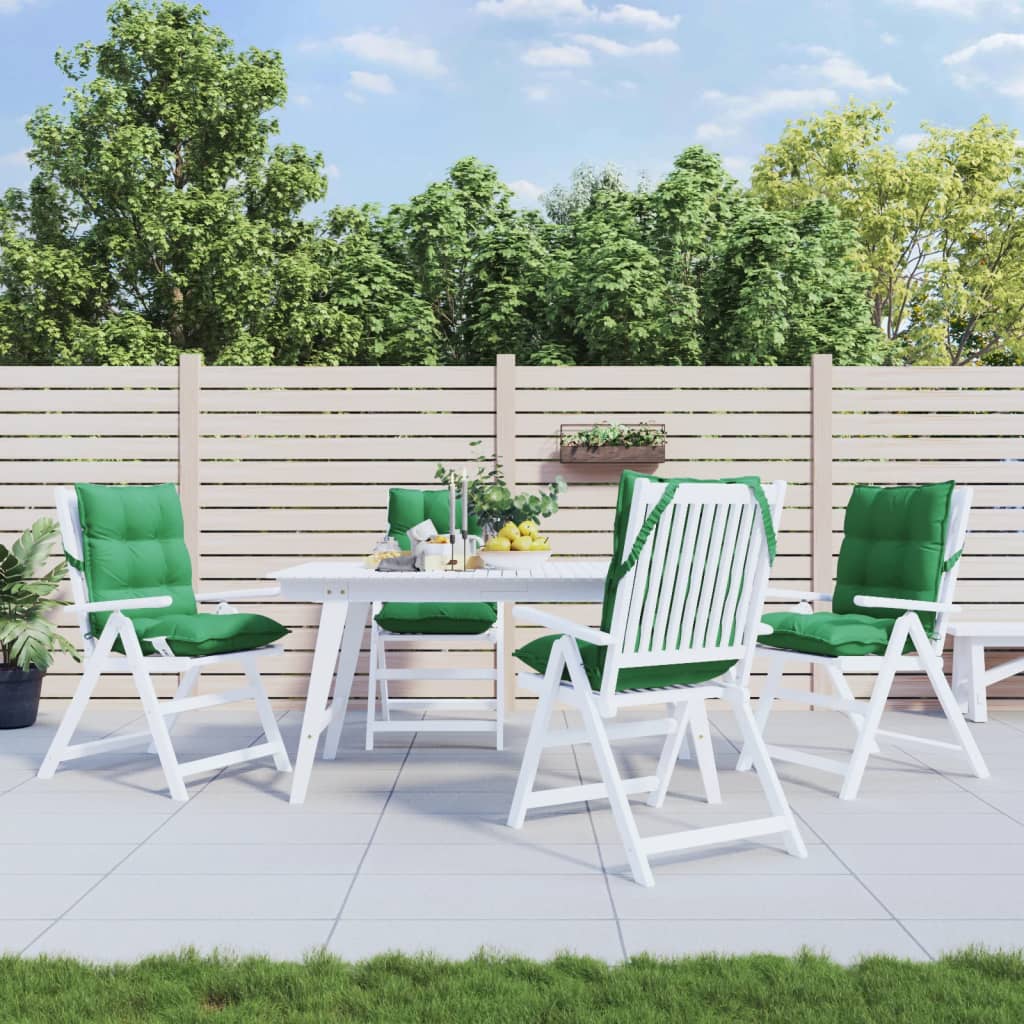 Възглавници за стол с ниска облегалка 4 бр зелен Оксфорд плат