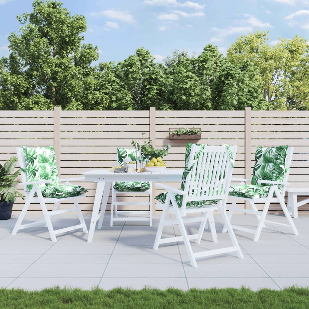 Възглавници за стол ниска облегалка 4 бр на листа Оксфорд плат