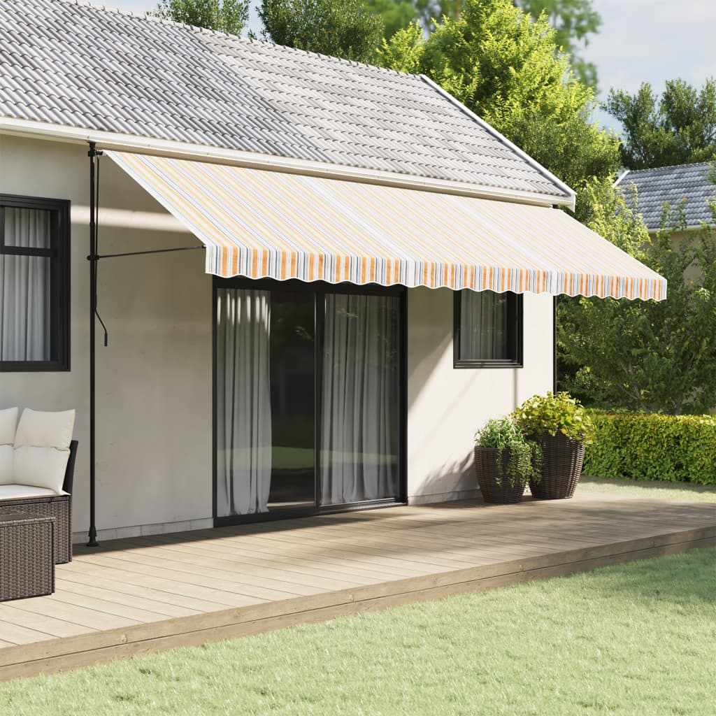 Резервно платнище за тенти, разноцветни ивици, 5x3 м