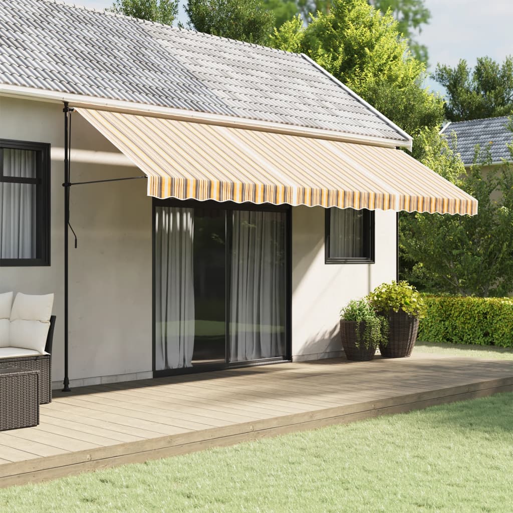 Резервно платнище за тенти, разноцветни ивици, 5x3 м