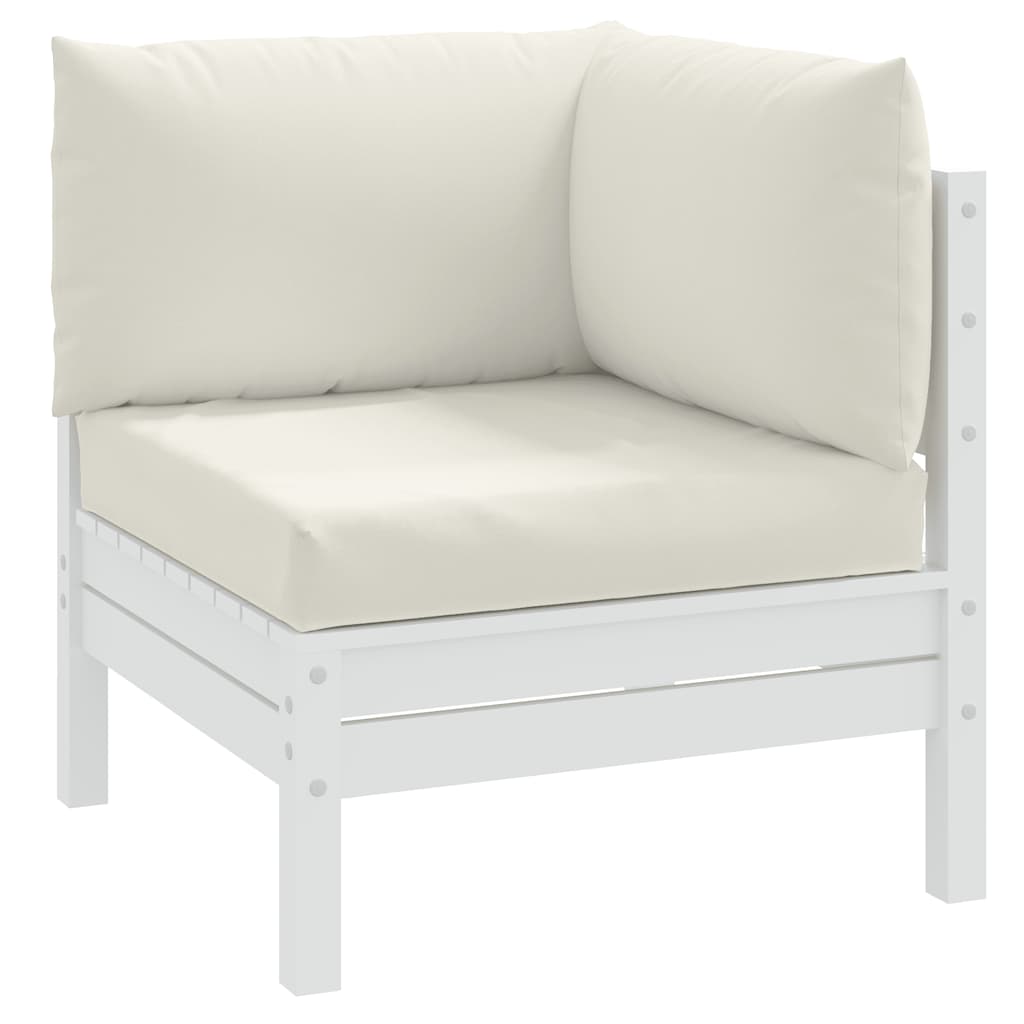 Палетни възглавници, 3 бр, меланж кремави, плат