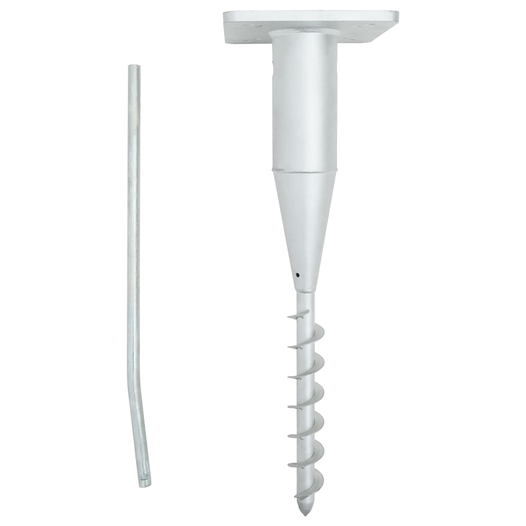 Стойка за чадър за вграждане с прът, 16x16x52 см, стомана