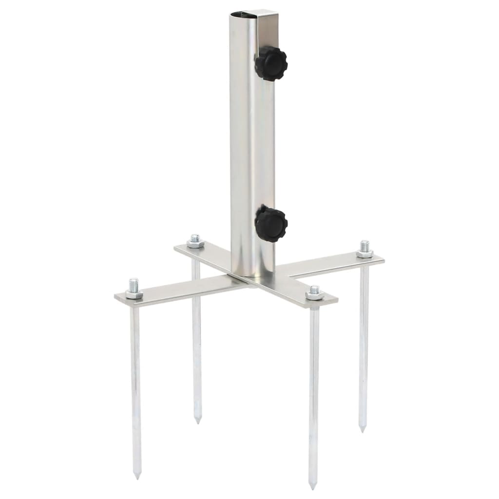 Основа за чадър с шипове за земя за ?32-38 мм сребриста стомана