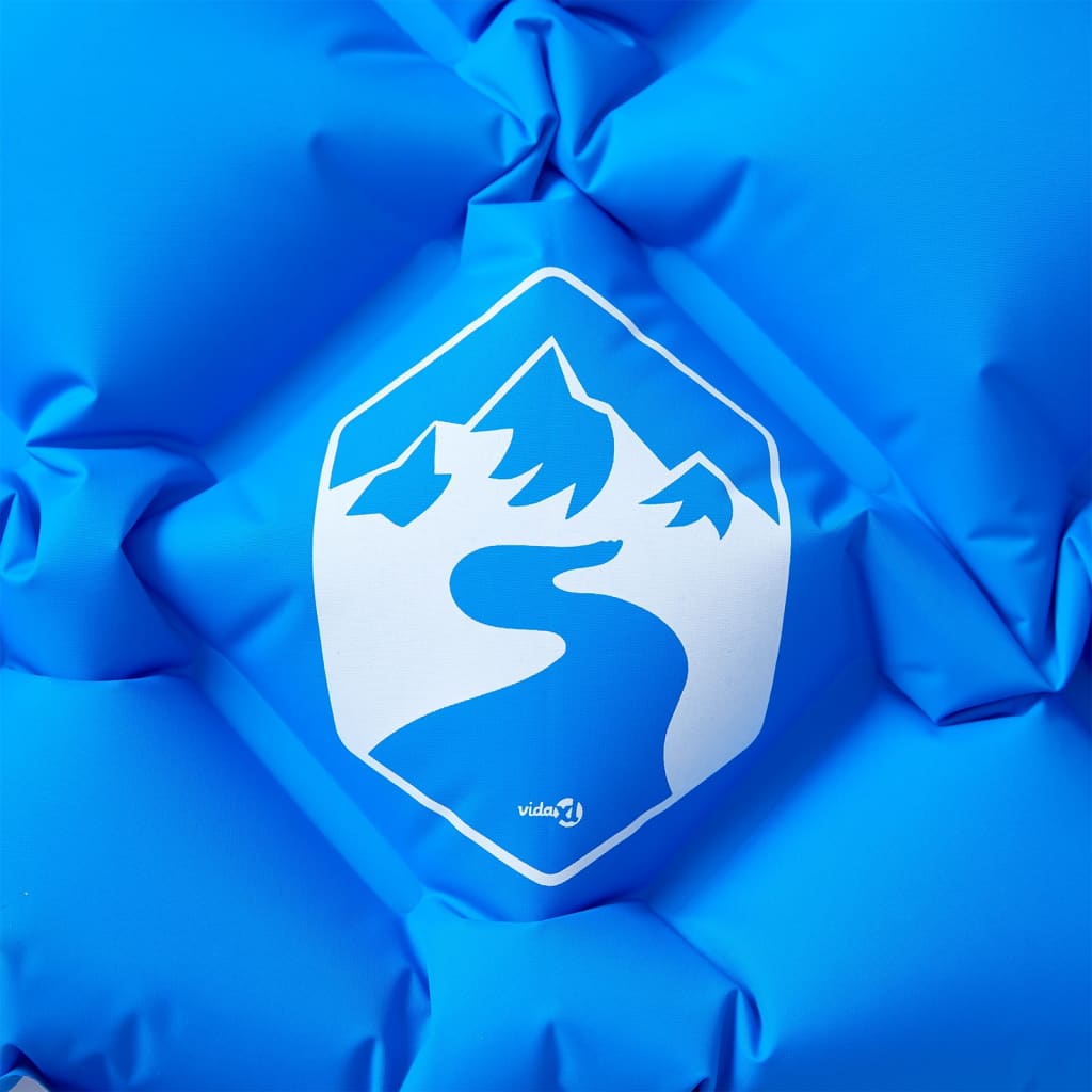 Надуваем дюшек за къмпинг с възглавница за 1 човек син Надуваем дюшек за къмпинг с възглавница за 1 човек син