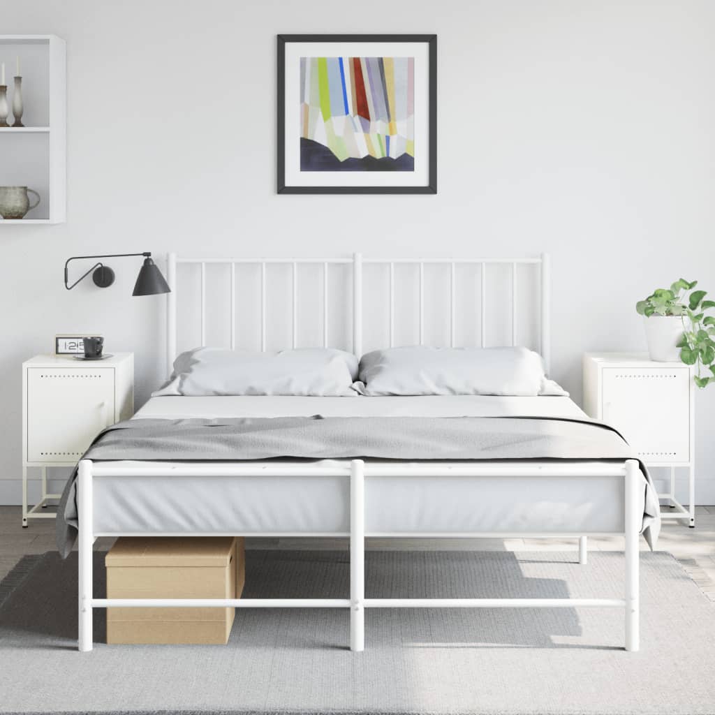 Нощни шкафчета 2 бр бели 36x39x60,5 см стомана Нощни шкафчета 2 бр бели 36x39x60,5 см стомана