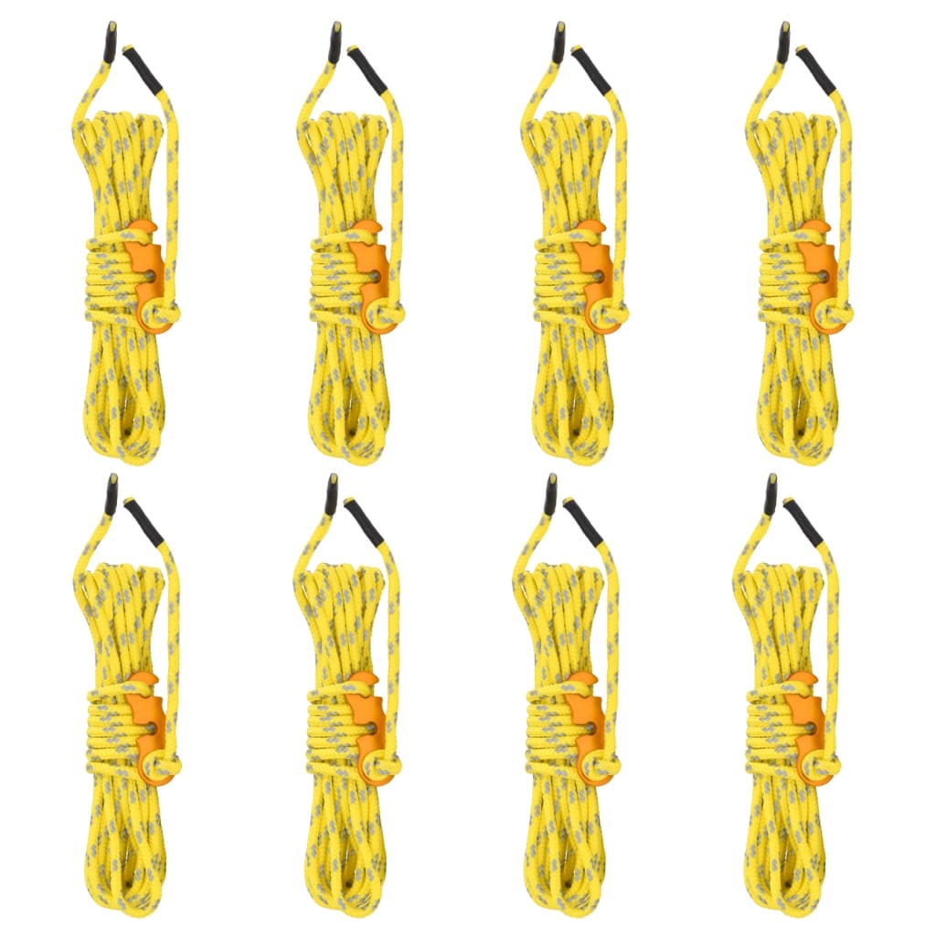 Опъващи въжета за палатка с ключове и рефлектори 8 бр 4 м 4 мм