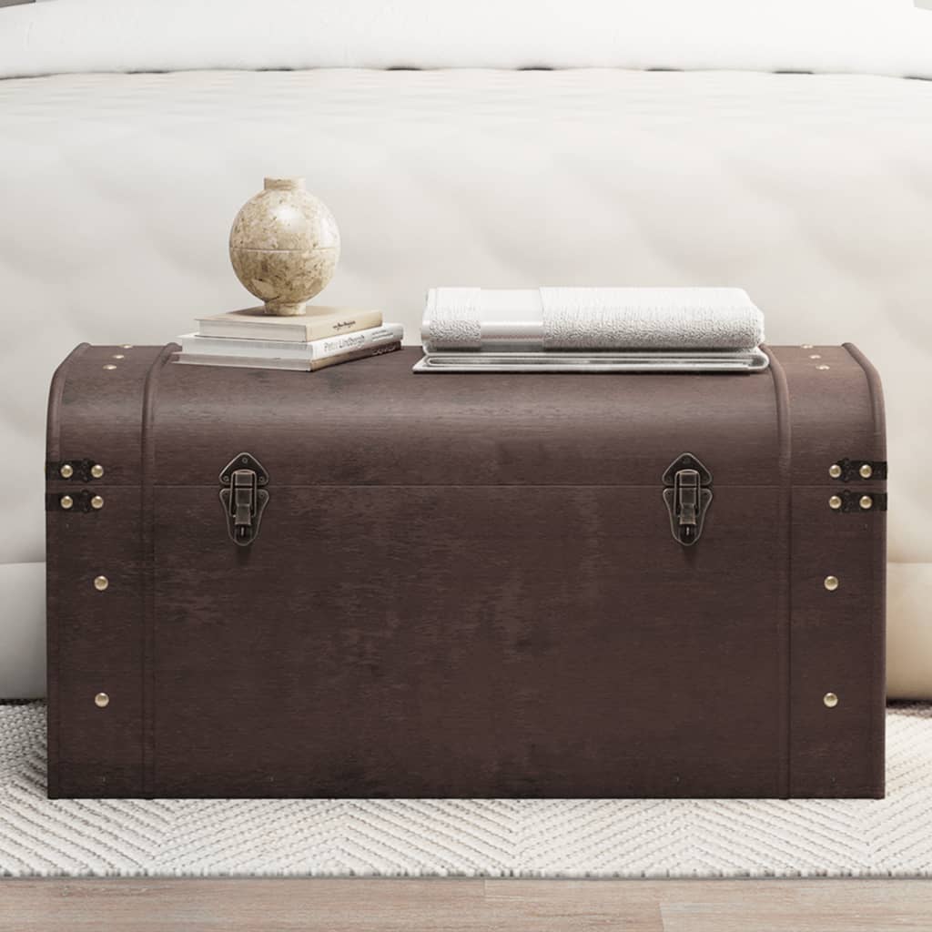 Сандък за съкровища с резета кафяв 79,5x39,5x39,5 см шперплат