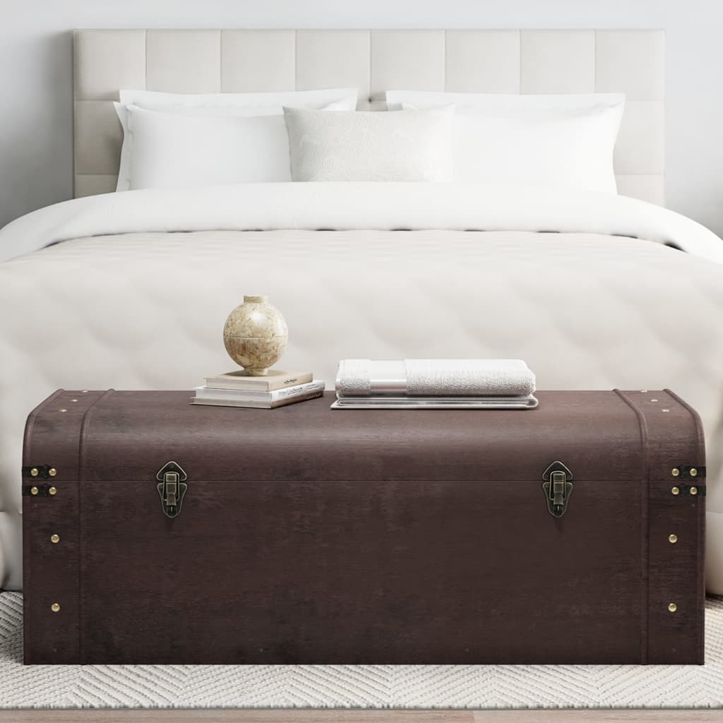 Сандък за съкровища с резета кафяв 110x50x39,5 см шперплат