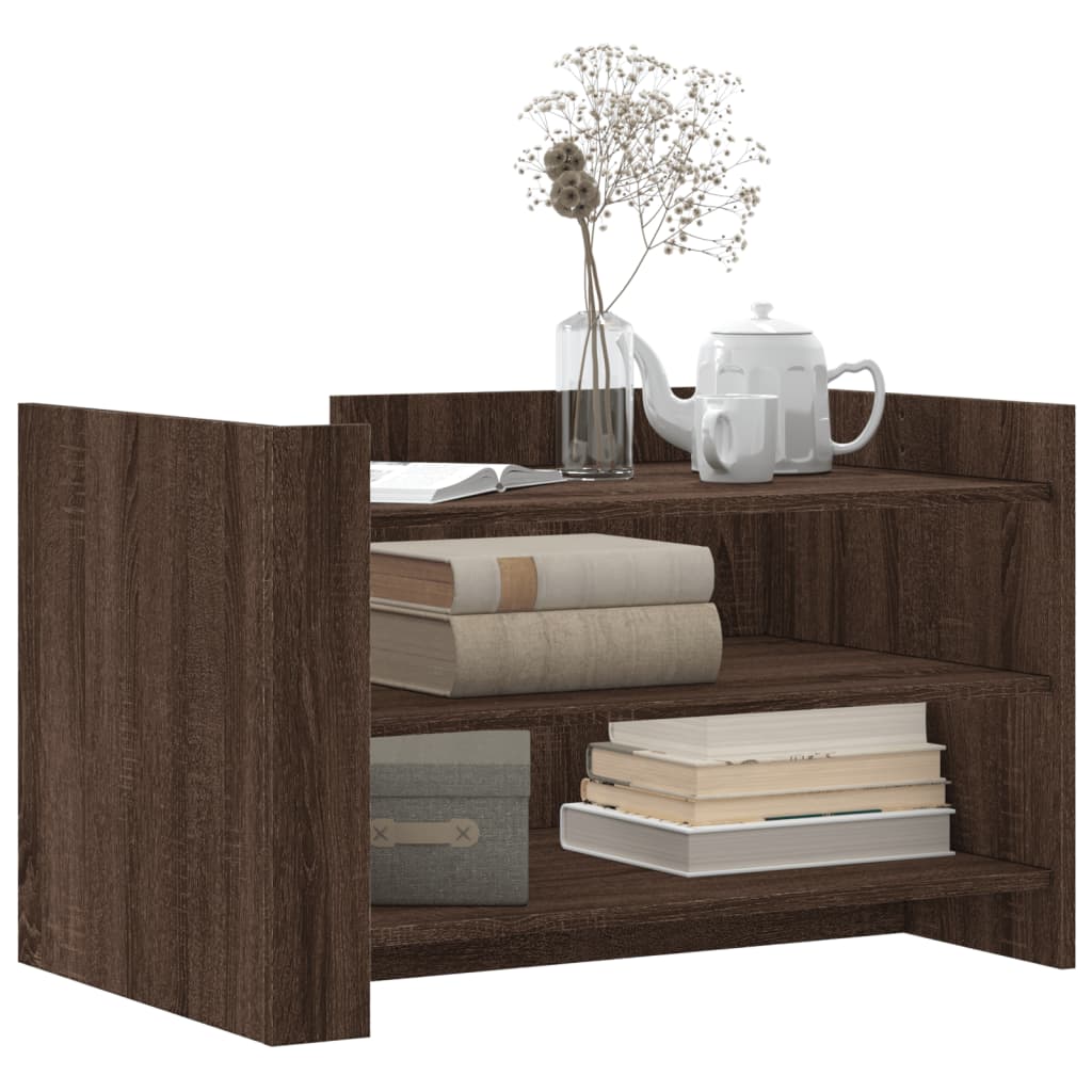 Кафе маса, кафяв дъб, 80x50x50 см, инженерно дърво Кафе маса, кафяв дъб, 80x50x50 см, инженерно дърво