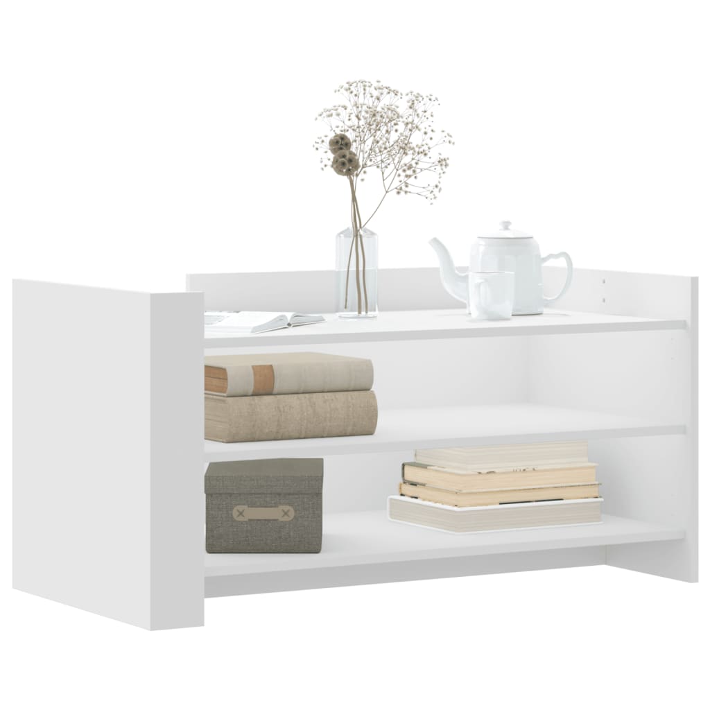 Кафе маса, бяла, 100x50x50 см, инженерно дърво Кафе маса, бяла, 100x50x50 см, инженерно дърво