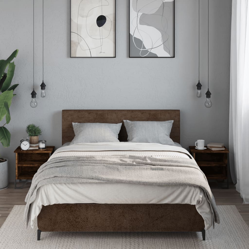 Нощни шкафчета, опушен дъб, 2 бр, 40x30x40 см, инженерно дърво Нощни шкафчета, опушен дъб, 2 бр, 40x30x40 см, инженерно дърво