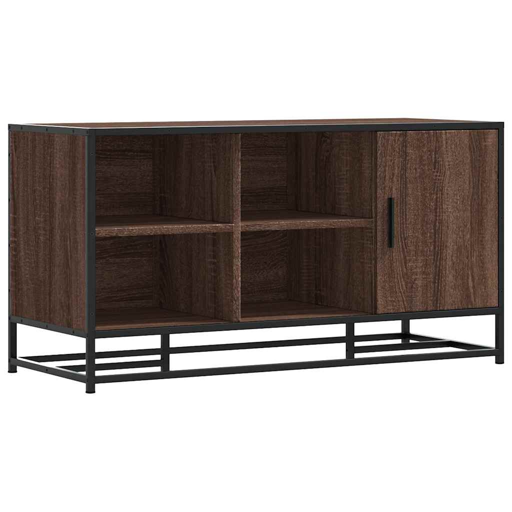 Пейка за обувки Кафяв дъб Изработена дървесина и метал Пейка за обувки Кафяв дъб Изработена дървесина и метал