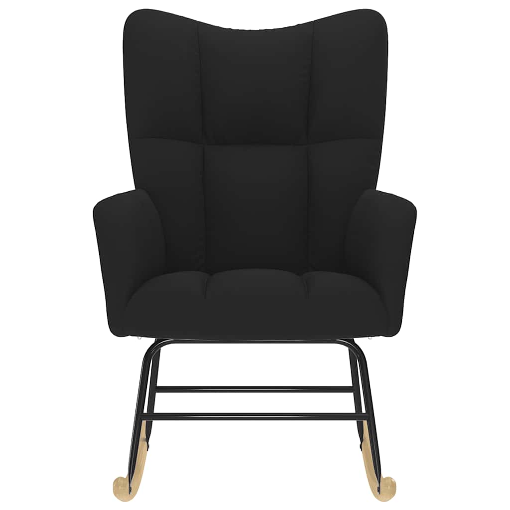 Люлеещ се стол, черен, текстил Люлеещ се стол, черен, текстил