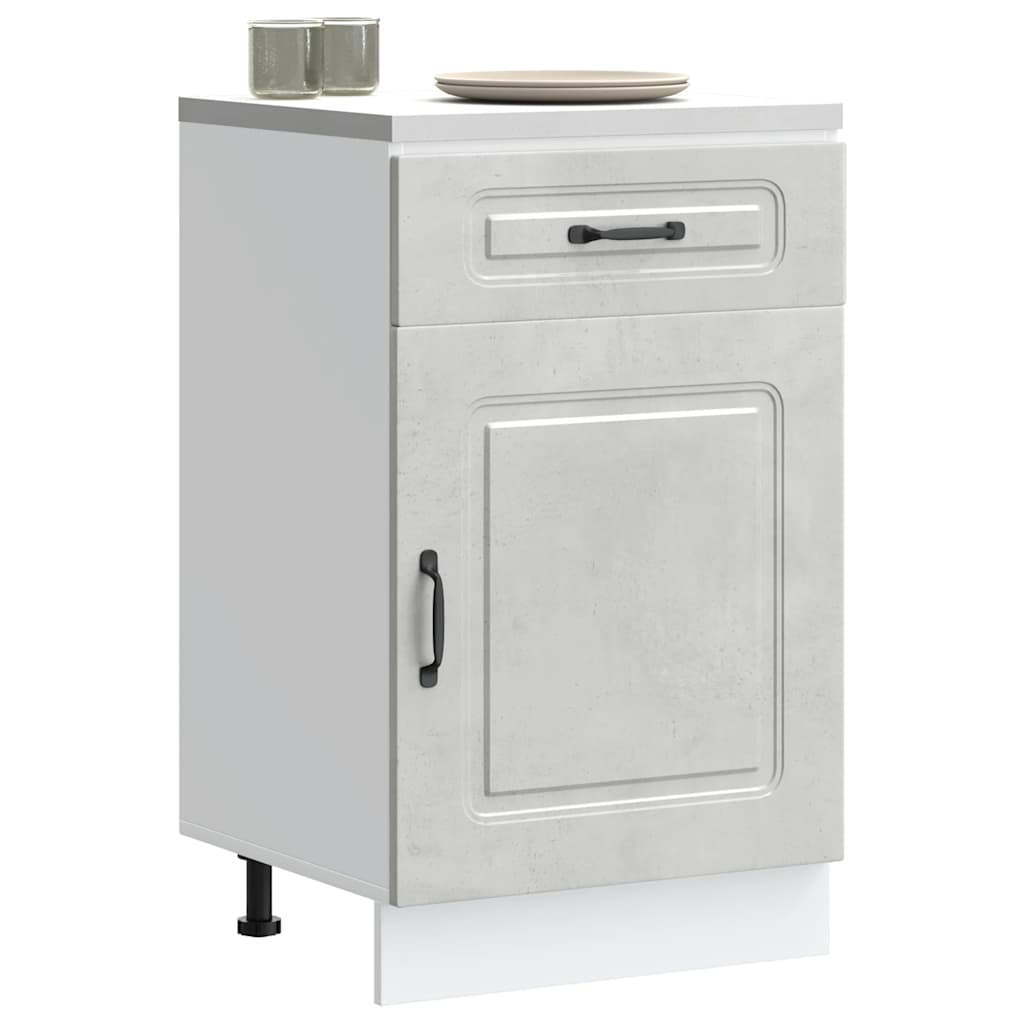 Кухненски шкаф, "Kalmar", бетонно сив, инженерно дърво