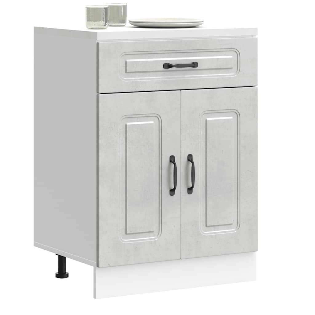 Кухненски шкаф, "Kalmar", бетонно сив, инженерно дърво