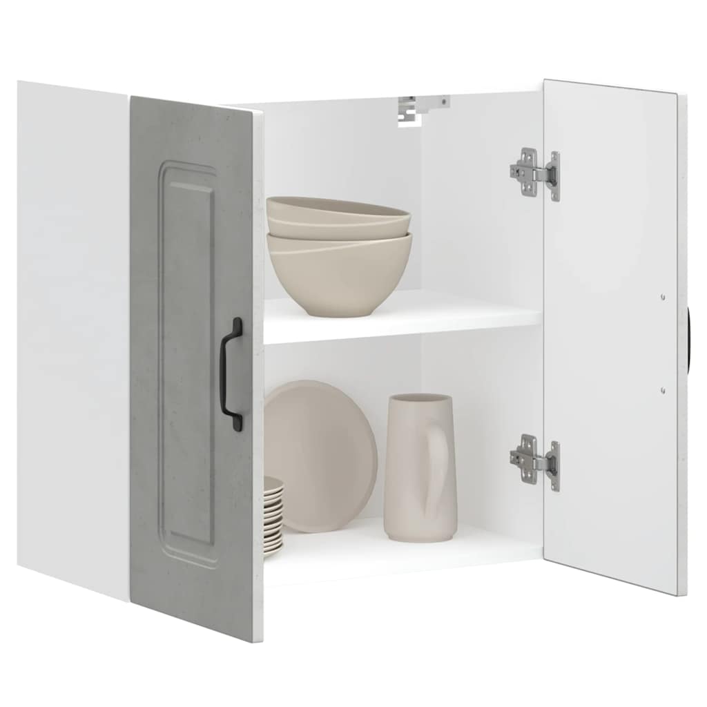 Кухненски стенен шкаф, Kalmar, бетонно сив, инженерно дърво