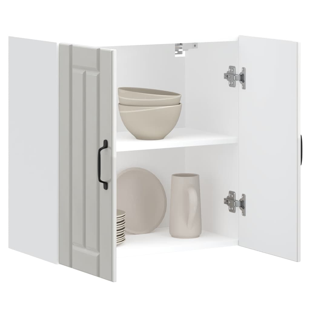 Кухненски стенен шкаф Lucca, бял гланц, инженерно дърво