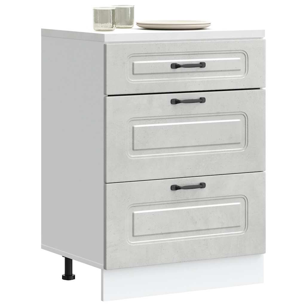 Кухненски шкаф, "Kalmar", бетонно сив, инженерно дърво