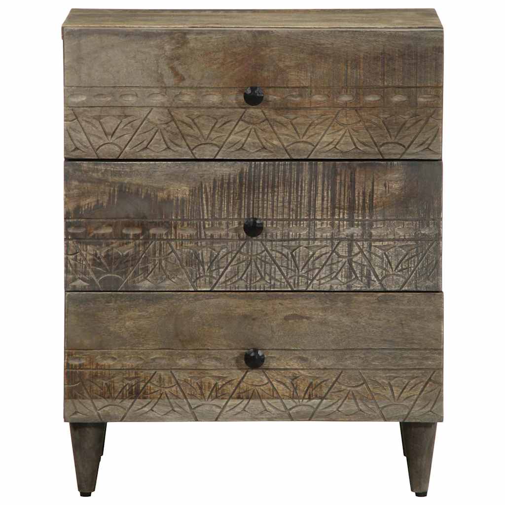 Нощно шкафче Светло сиво 50x33x60 cm Масивна дървесина Манго Нощно шкафче Светло сиво 50x33x60 cm Масивна дървесина Манго