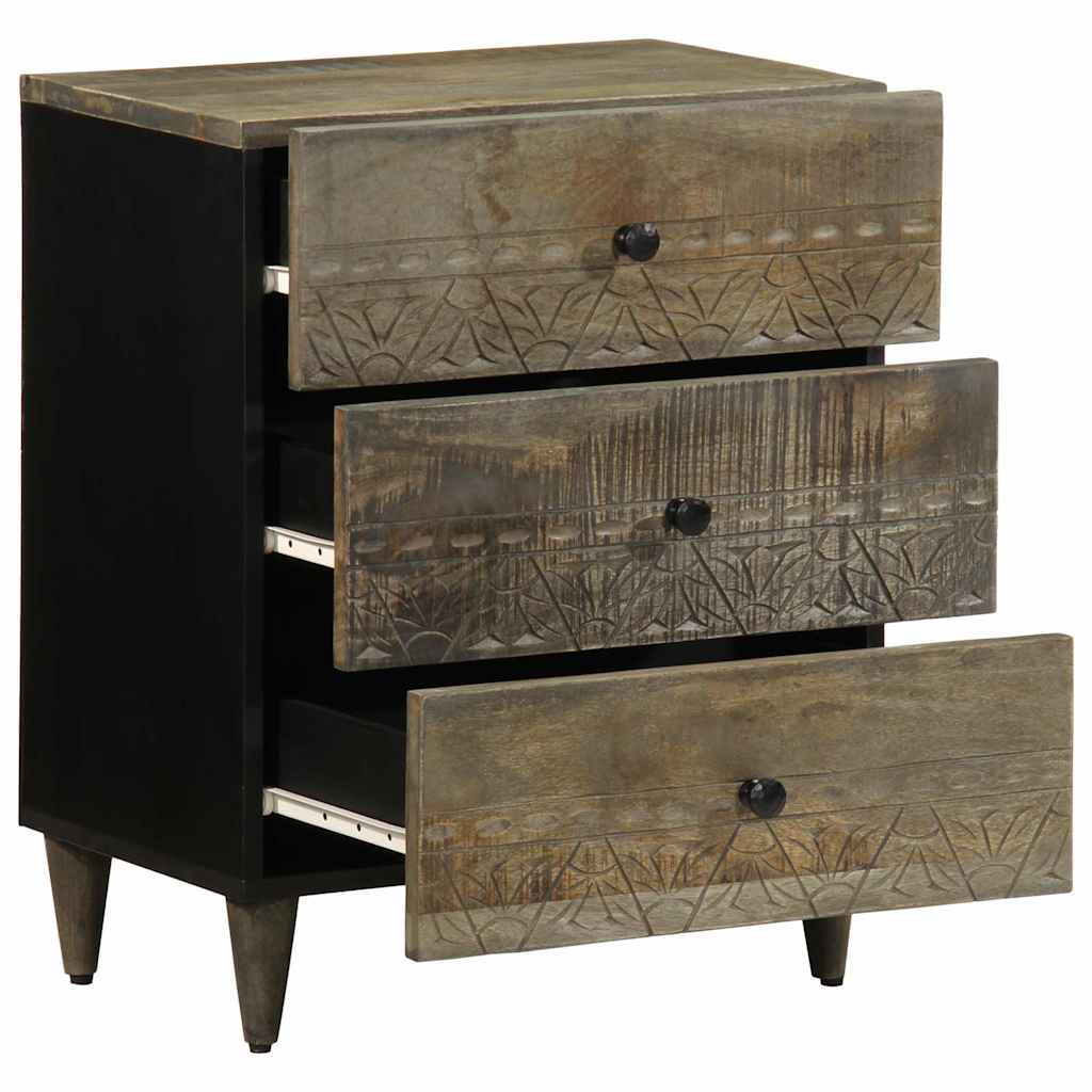 Нощно шкафче Светло сиво 50x33x60 cm Масивна дървесина Манго Нощно шкафче Светло сиво 50x33x60 cm Масивна дървесина Манго