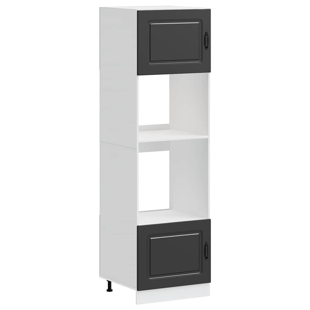 Шкафове за фурна 2 бр Lucca, черен, инженерно дърво Шкафове за фурна 2 бр Lucca, черен, инженерно дърво