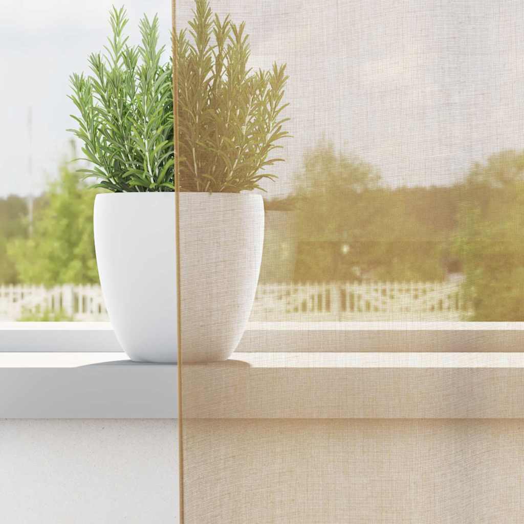 Пердета от воал с втулки, 2 бр, пясъчно Пердета от воал с втулки, 2 бр, пясъчно