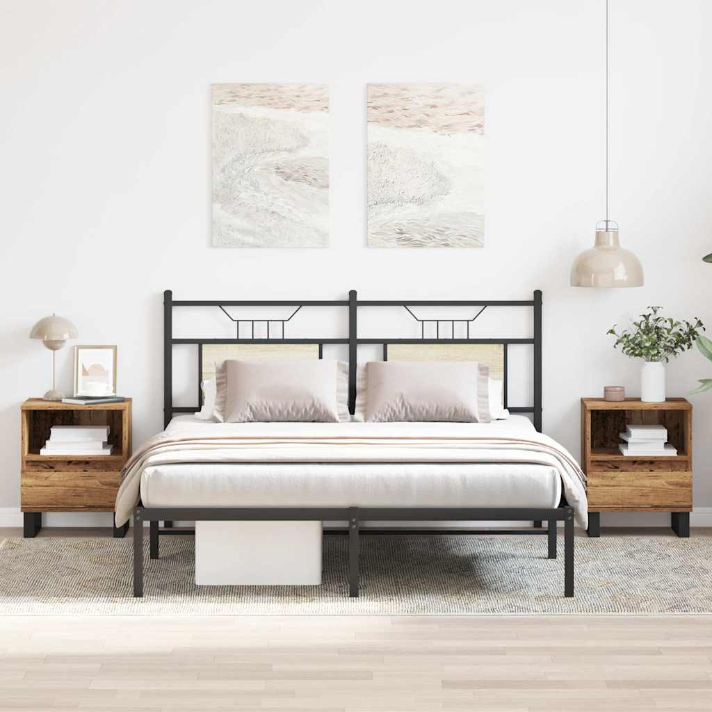 Нощни шкафчета 2 бр старо дърво 40x35x50 см инженерно дърво