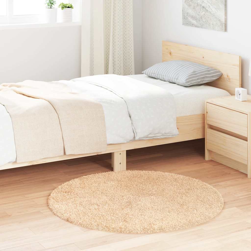 Шаги килим с дълъг косъм, NAVARRA, Бежов, 100x100 см, полиестер