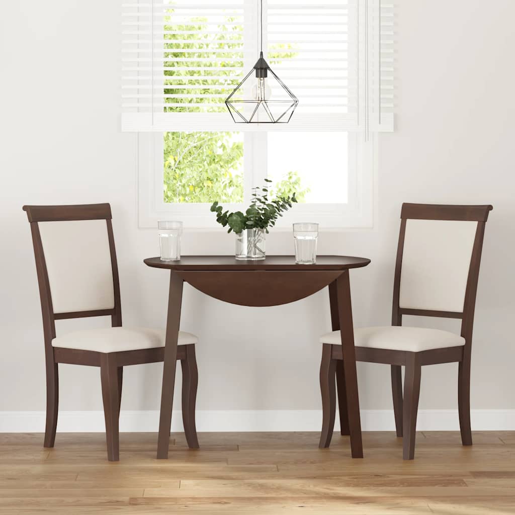 Трапезни столове с възглавници 2бр Кафяв масивна дървесина гума Трапезни столове с възглавници 2бр Кафяв масивна дървесина гума