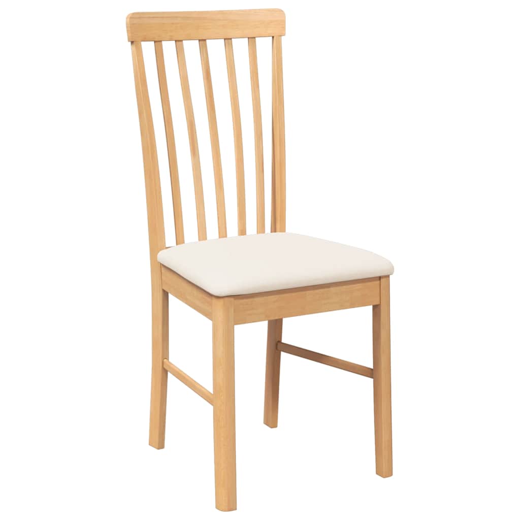 Трапезни столове с възглавници 2 бр масивна дървесина гума Трапезни столове с възглавници 2 бр масивна дървесина гума