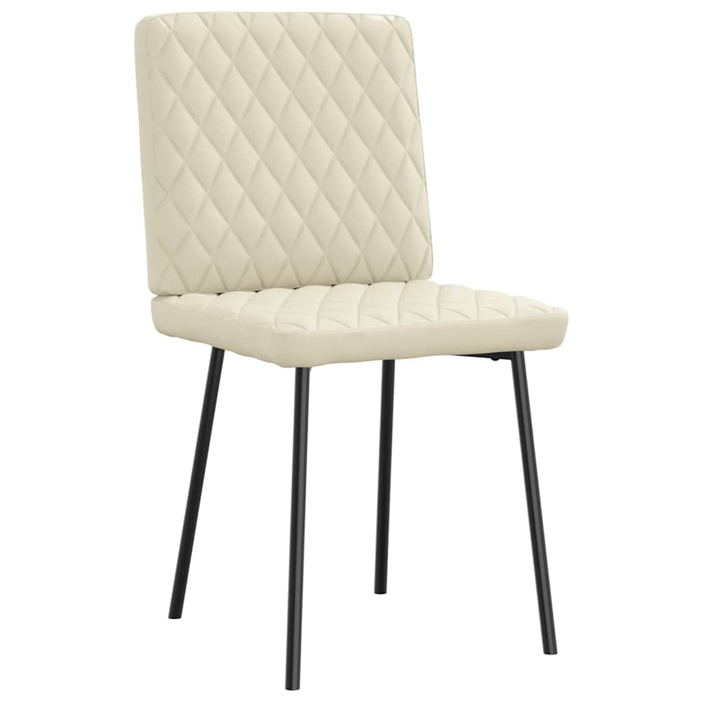 Трапезни столове, 6 бр, кремави, изкуствена кожа Трапезни столове, 6 бр, кремави, изкуствена кожа