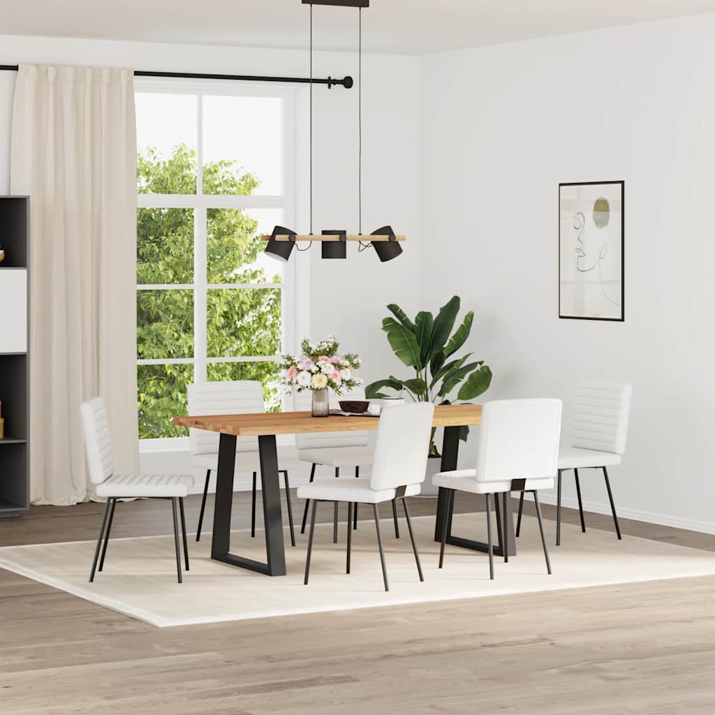 Трапезни столове, 6 бр, бели, изкуствена кожа Трапезни столове, 6 бр, бели, изкуствена кожа