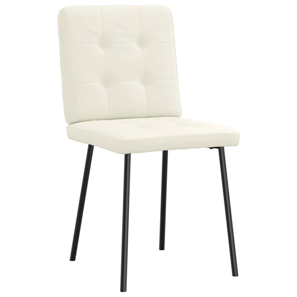 Трапезни столове, 2 бр, кремави, кадифе Трапезни столове, 2 бр, кремави, кадифе